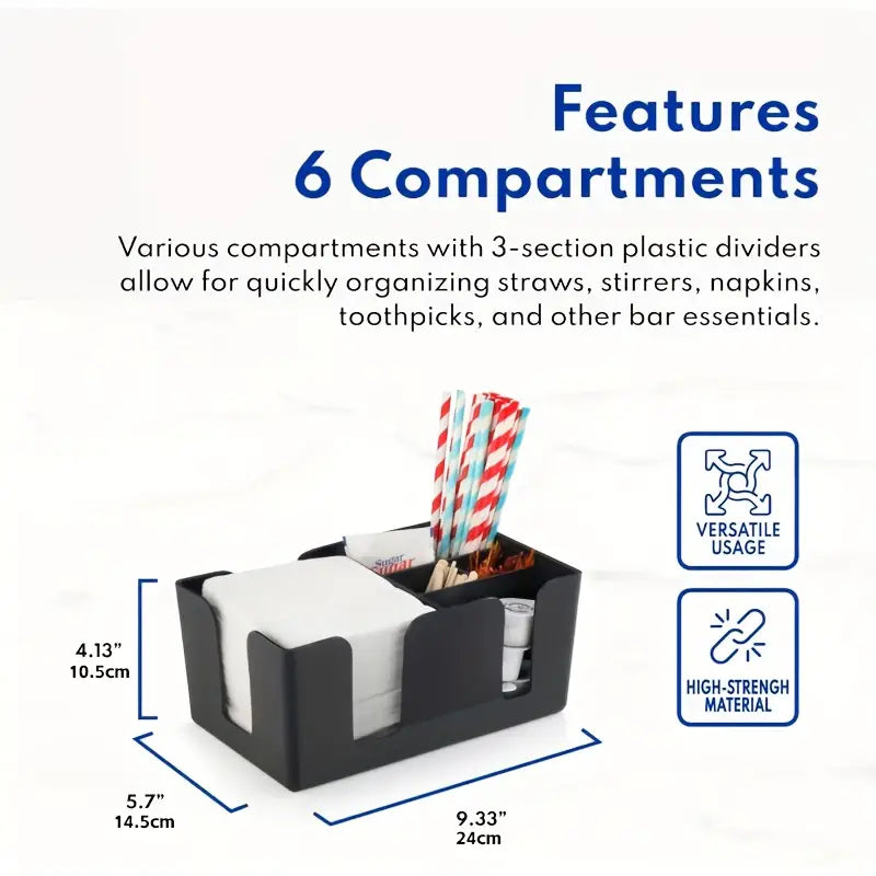 Black Plastic Bar Caddy Organizer