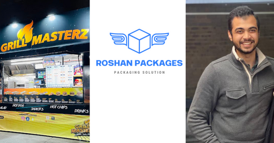 Ashar Zubair Chouhan, owner of Grill Masterz, discussing the benefits of using affordable packaging solutions from Roshan Packages in Sydney. Interview on cost-effective packaging solutions for food businesses.
