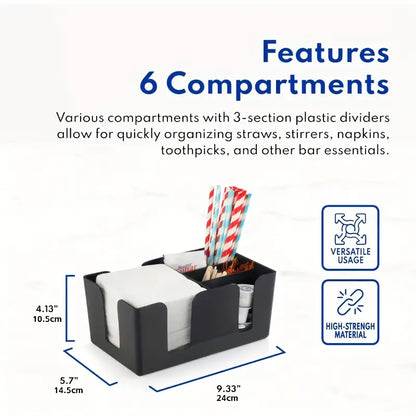 Black Plastic Bar Caddy Organizer