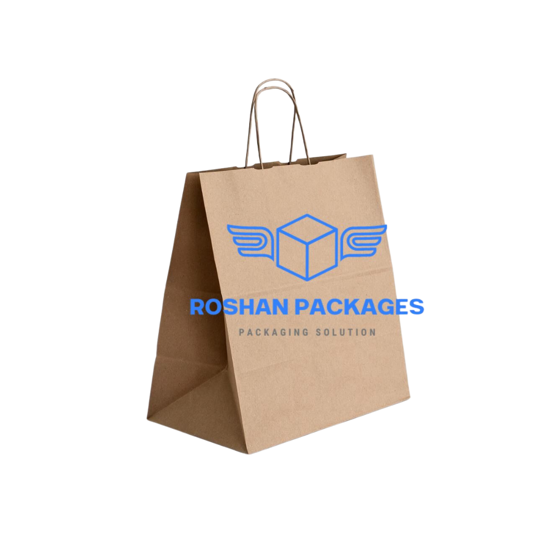 Eco-friendly Kraft Paper Bag made from 100 GSM material, measuring 10x6x12 inches, ideal for takeaways, retail, and food packaging