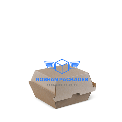 Eco-friendly recyclable Burger box for takeaway, available in bulk at wholesale prices from Roshan Packages, Sydney packaging supplier