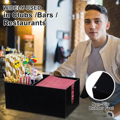 Black Plastic Bar Caddy Organizer